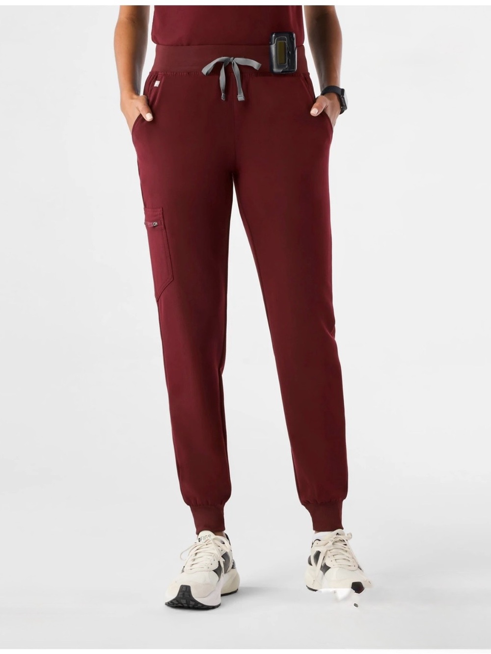 FIGS Zamora Jogger Scrub Pants. Burgundy. Size Small